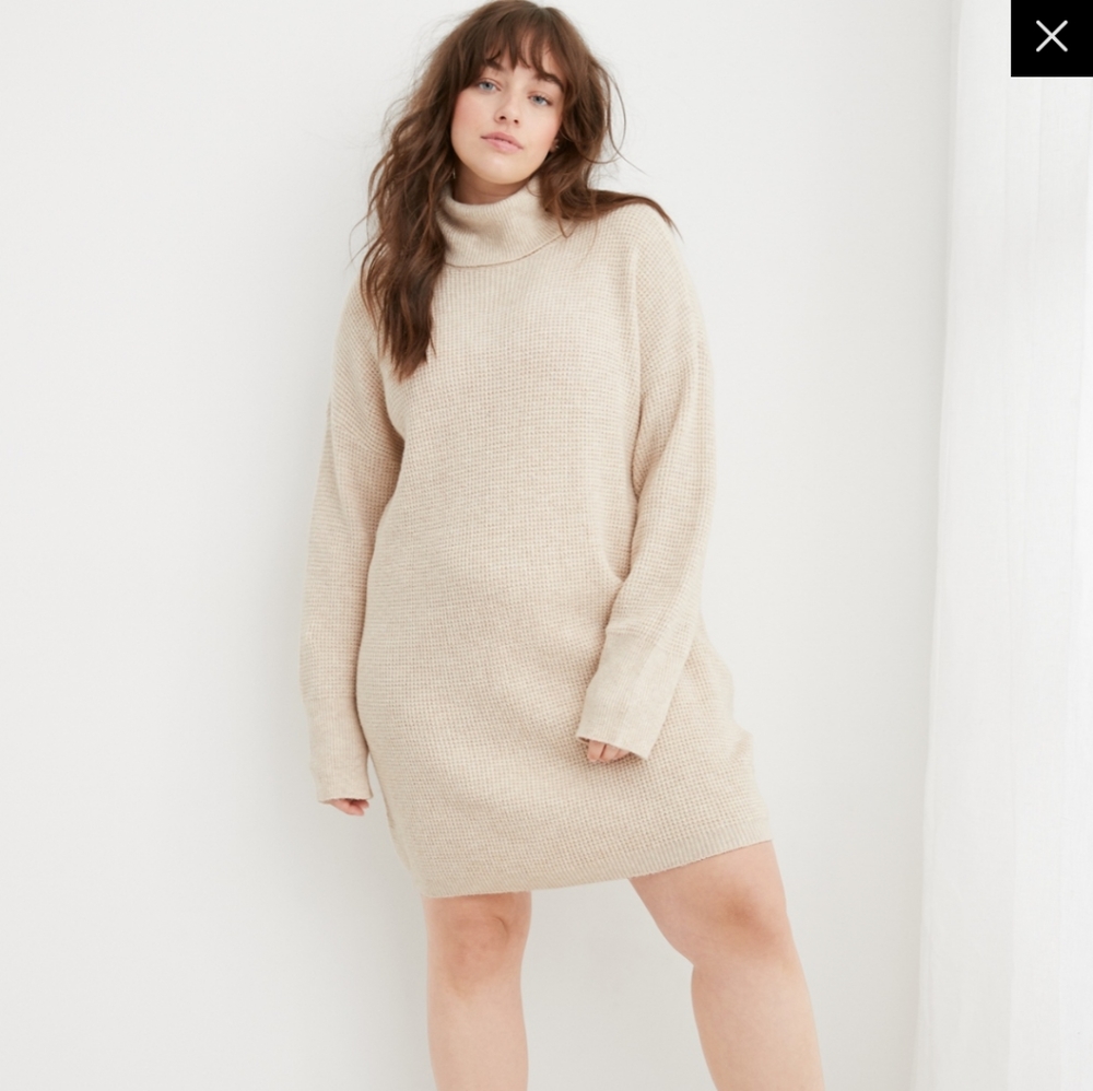 NWT Aerie CozyUp Waffle Sweater Dress